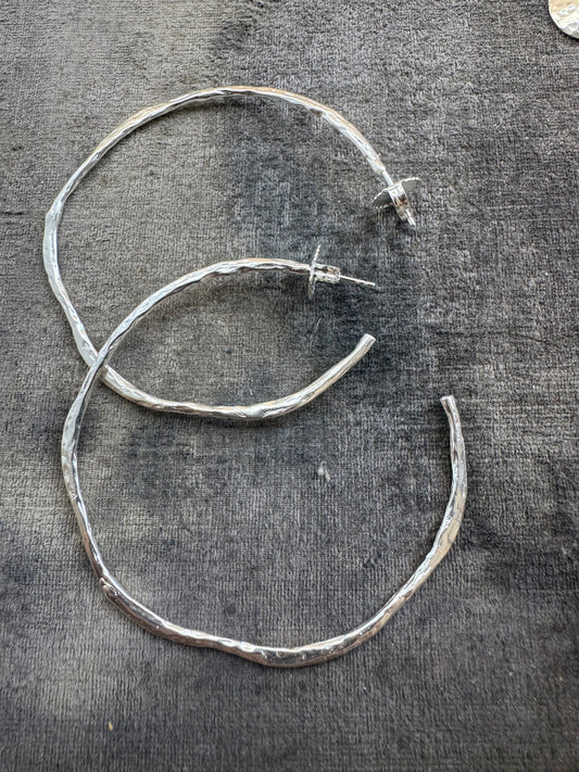 Van Peterson Sterling Silver Hammered Hoops