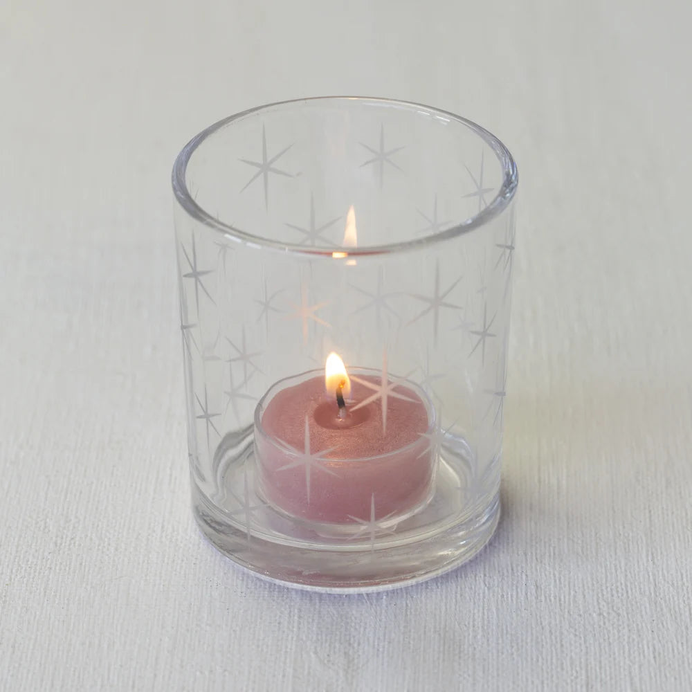 Grand Illusions Etched Star Tealight Holder
