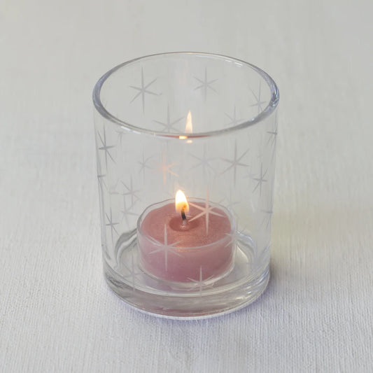 Grand Illusions Etched Star Tealight Holder