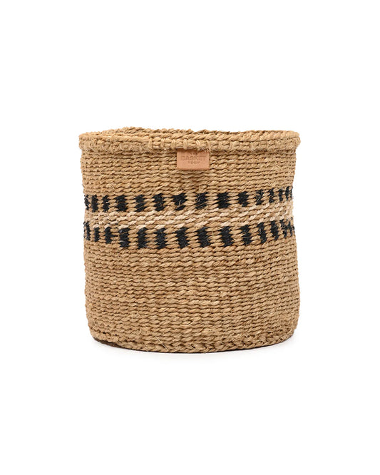 Basket Room Tukio Charcoal Stripe Woven Storage Basket