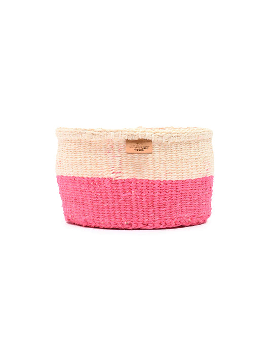 Basket Room Hoji Hot Pink Colour Block Woven Basket