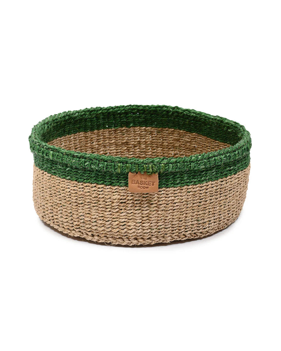 Basket Room Bakari Green Trim Bread Basket Green