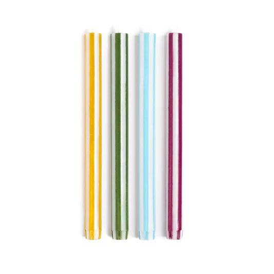 Yod&Co Set of 4 Striped Dinner Candle Set