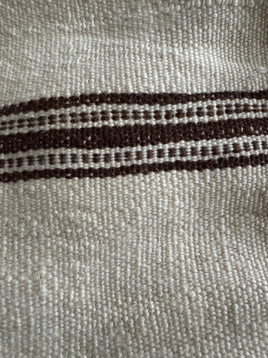 MAROC VINTAGE TEXTILE Cream & Brown Kelim