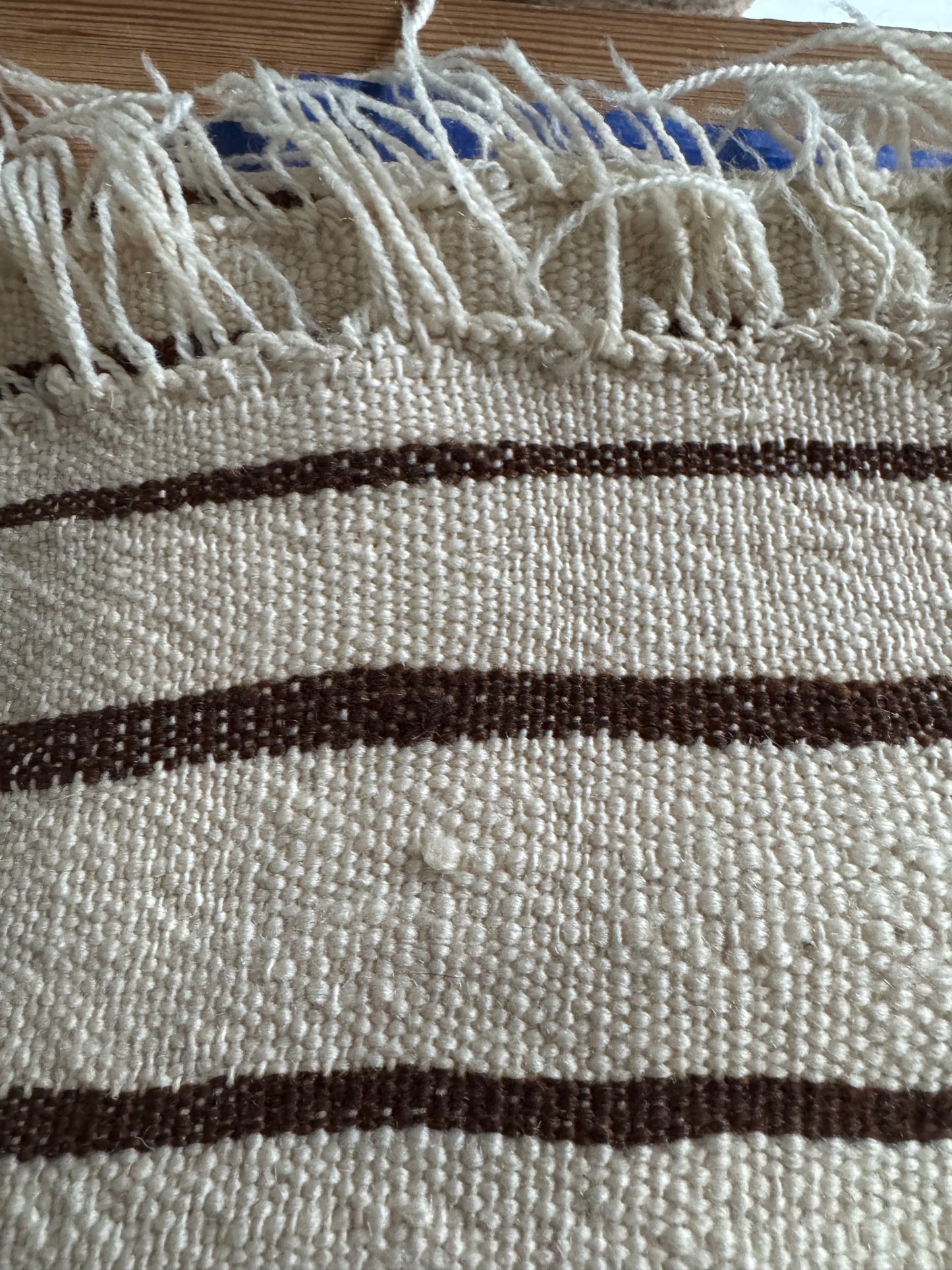 MAROC VINTAGE TEXTILE Cream & Brown Kelim