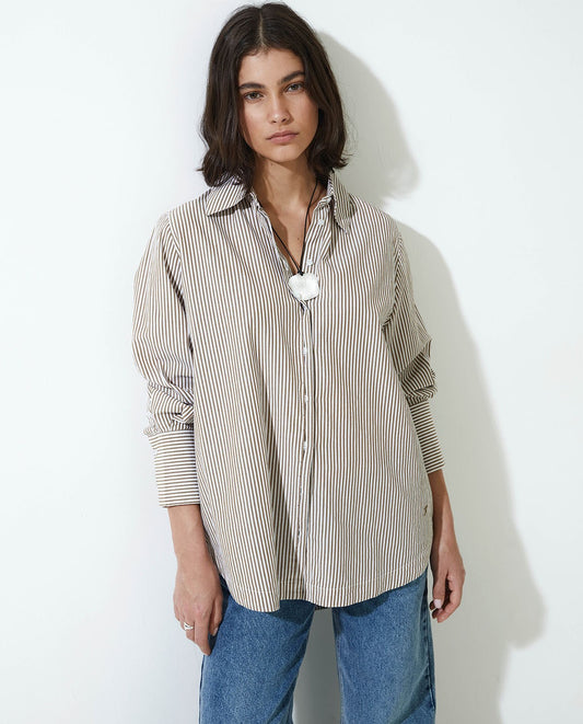 Yerse Boston Camel Stripe Shirt 43878