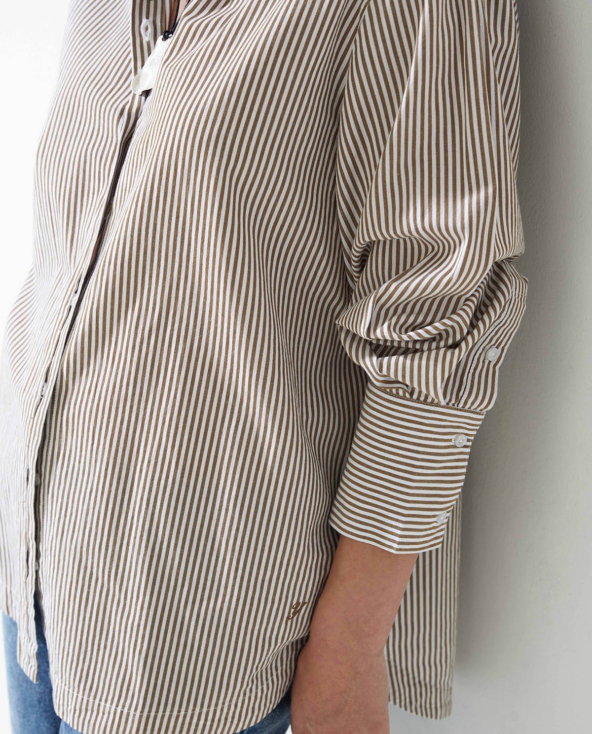 Yerse Boston Camel Stripe Shirt 43878