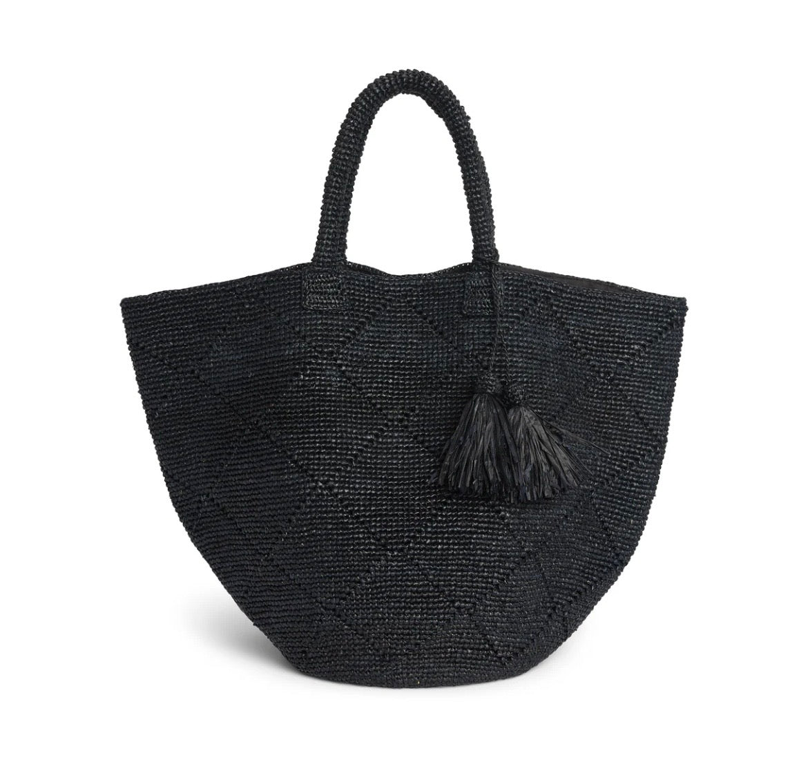 Somerville Raffia large beach basket with tassel
