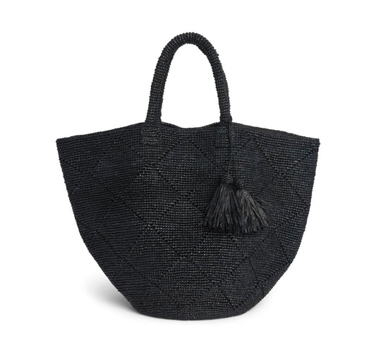 Somerville Raffia large beach basket with tassel