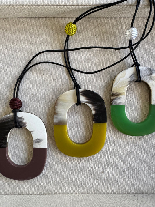 MAROC Horn and Resin Pendant