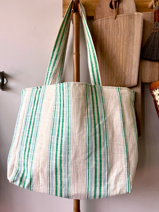 MAROC Green Stripe Cloth Bag