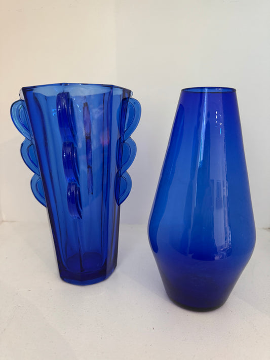 Vintage Blue Glass Vase