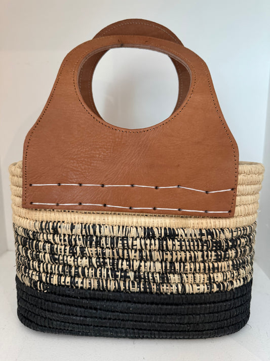 MAROC Basket 25 Leather Circle Two Tone