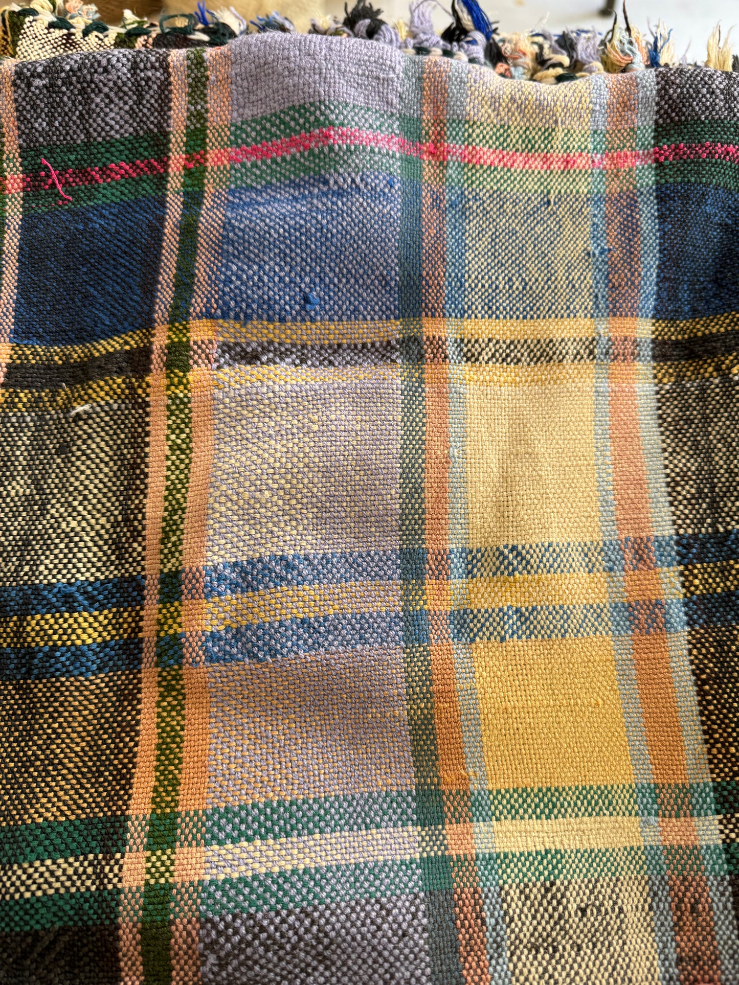 MAROC Vintage Berber Check Textile Green Yellow