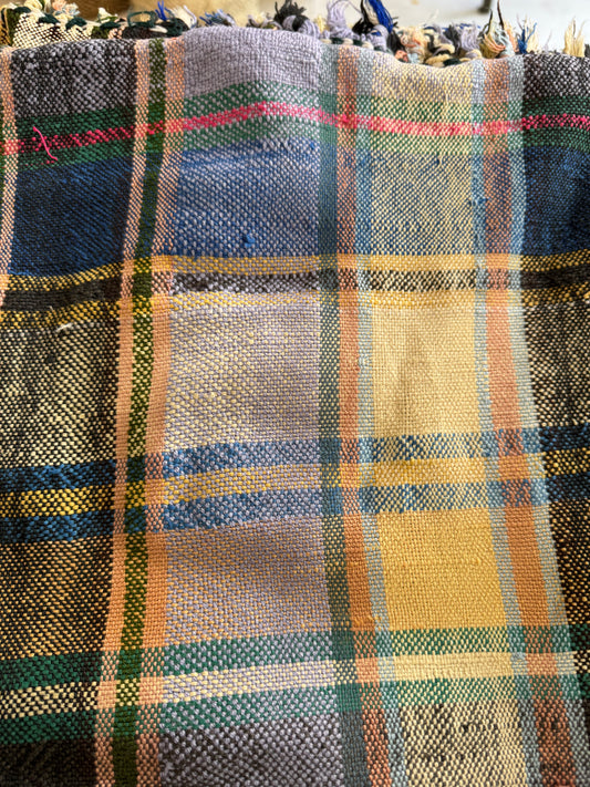 MAROC Vintage Berber Check Textile Green Yellow