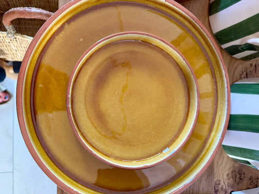 MAROC Ceramics Flat Wide Dish Saffron Yellow