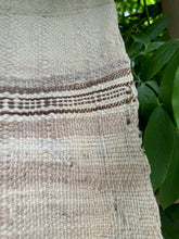 Load image into Gallery viewer, MAROC Vintage Berber Textile CREAM BROWN BRIGHT TASSELS
