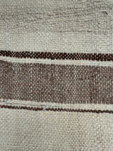 Load image into Gallery viewer, MAROC Vintage Berber Textile CREAM BROWN BRIGHT TASSELS
