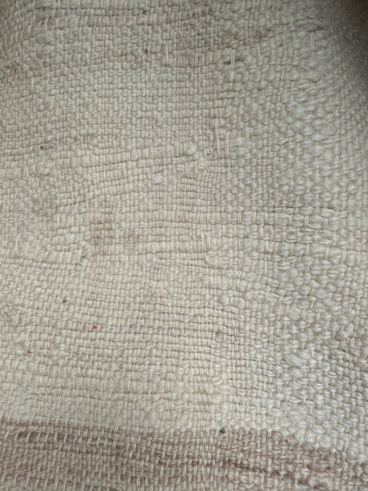 MAROC Vintage Berber Textile CREAM BROWN BRIGHT TASSELS