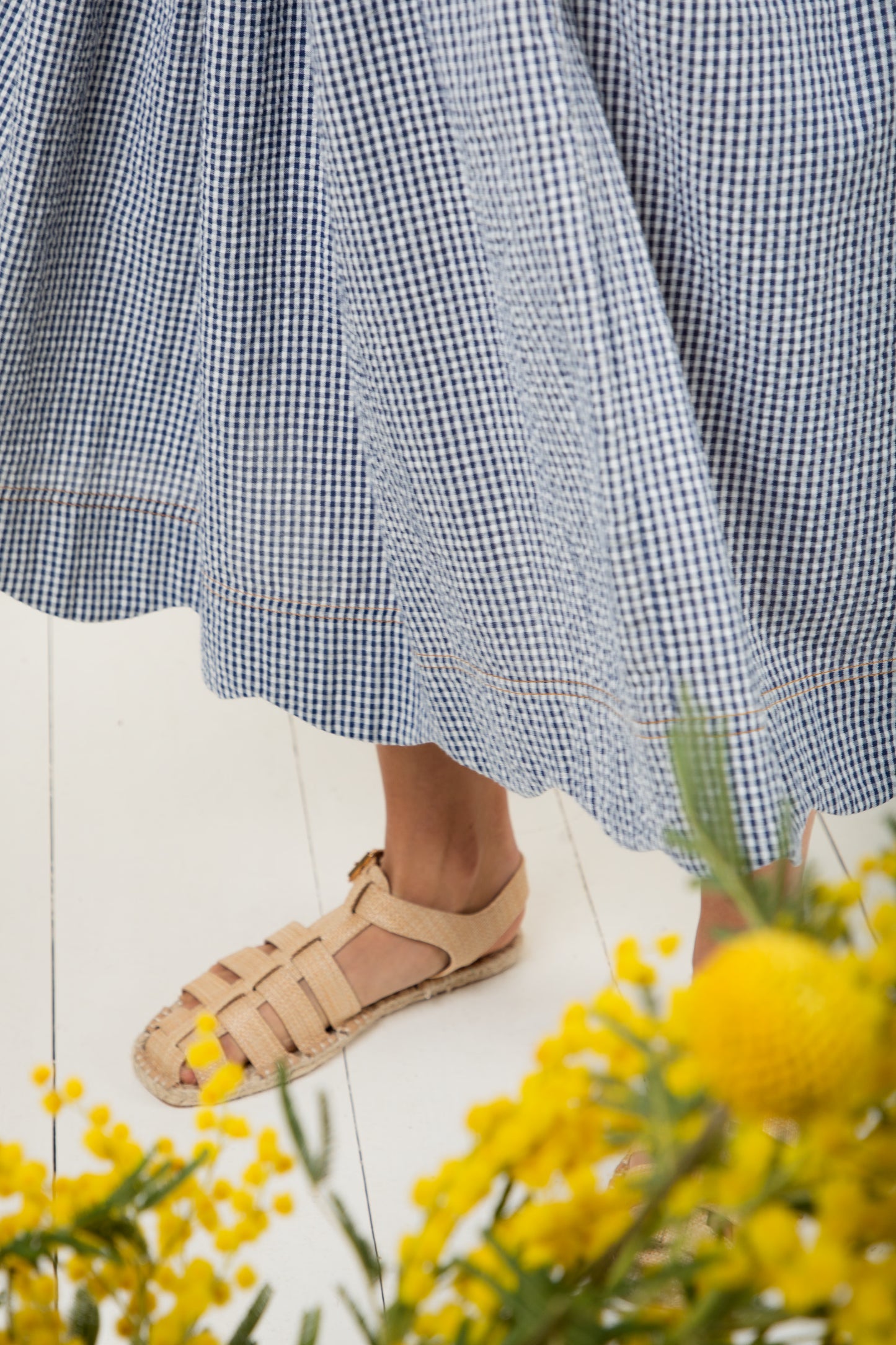 Bonte SS26 Polly Skirt Navy Gingham