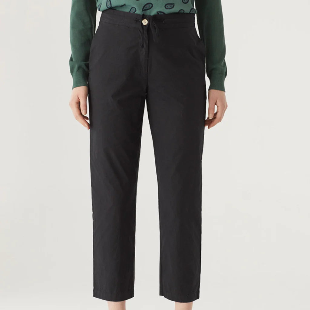 Nice Things Poplin Darts Pants Black