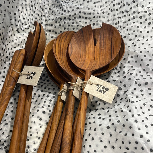 Afroart Teak Salad Servers