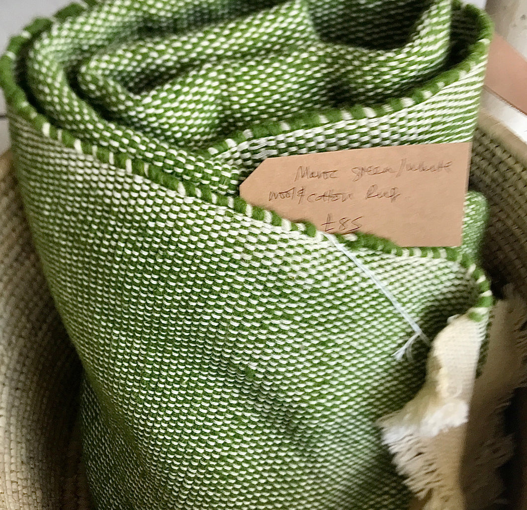 Maroc Green & White wool/cotton Rug