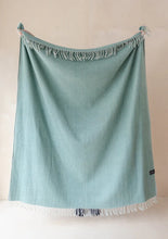 Load image into Gallery viewer, Tartan Blanket Co Pistachio Herringbone Recycled Wool Blanket

