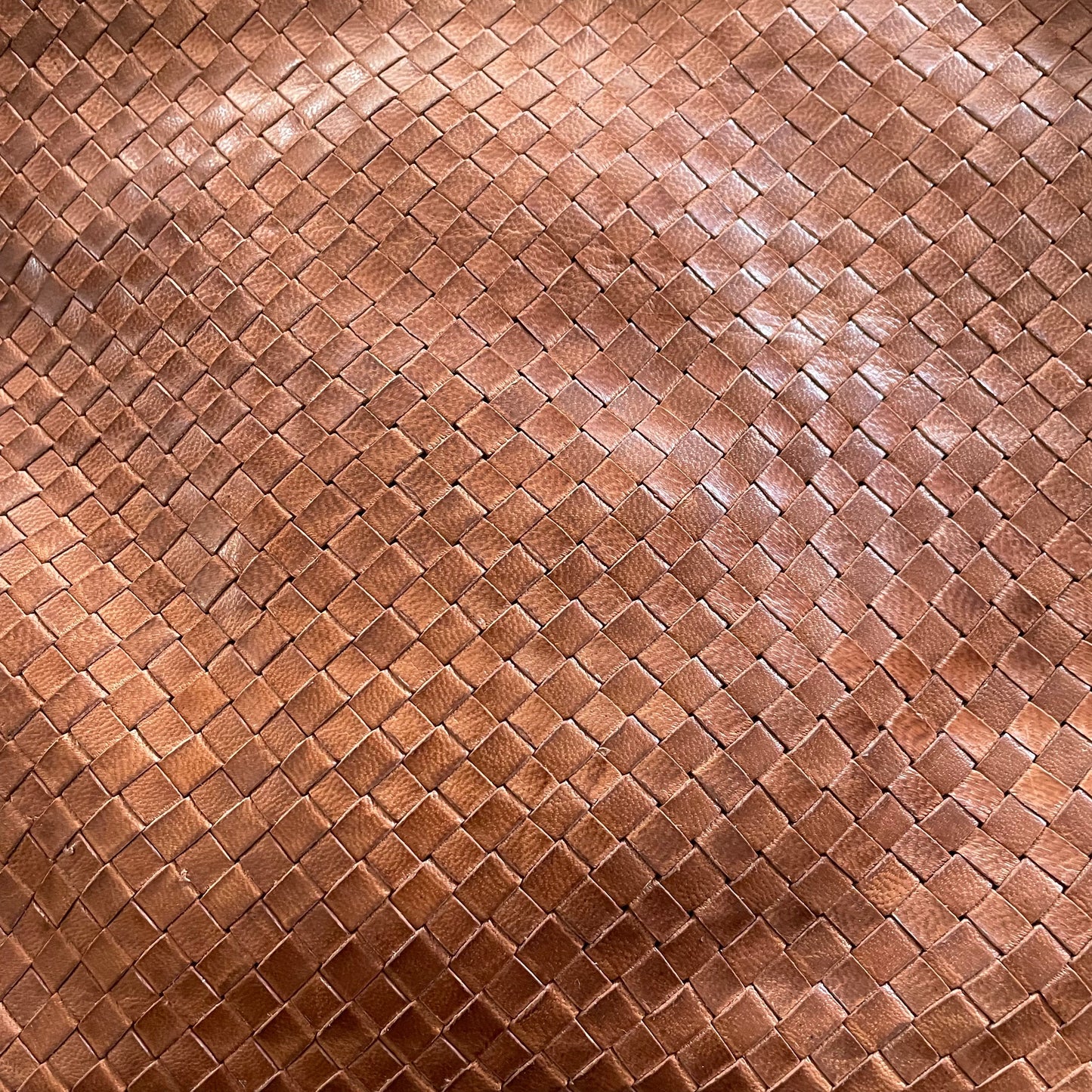 MAROC LEATHER Crossbody Bag - Woven Tan