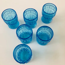 Load image into Gallery viewer, Vintage Blue Glass Dimple Tumblers
