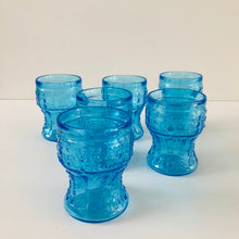 Load image into Gallery viewer, Vintage Blue Glass Dimple Tumblers
