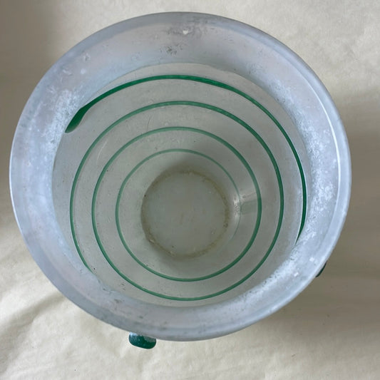 FBV small glass green swirl bowl