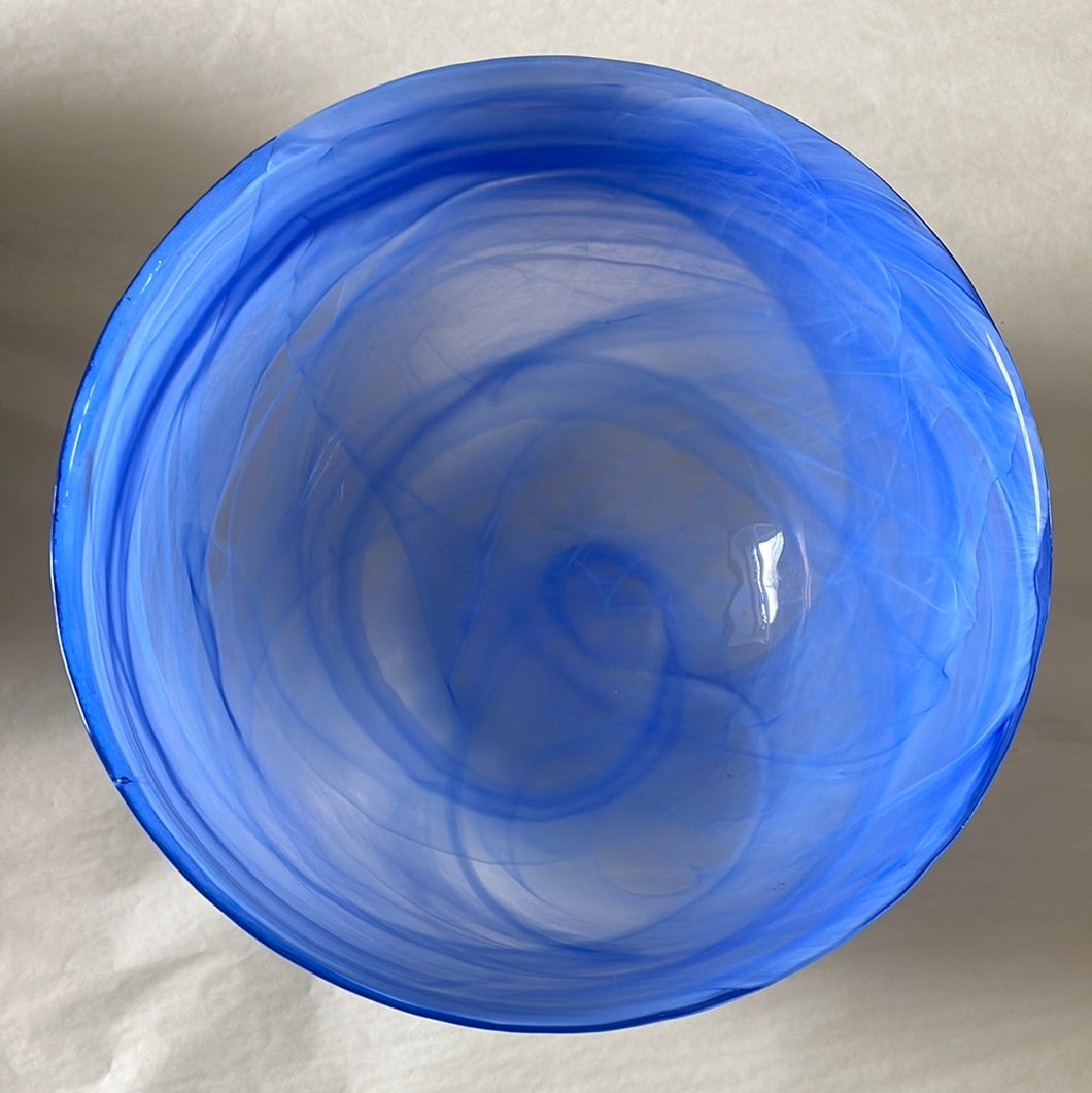 Flick Vintage Large Blue Swirl Glass Bowl