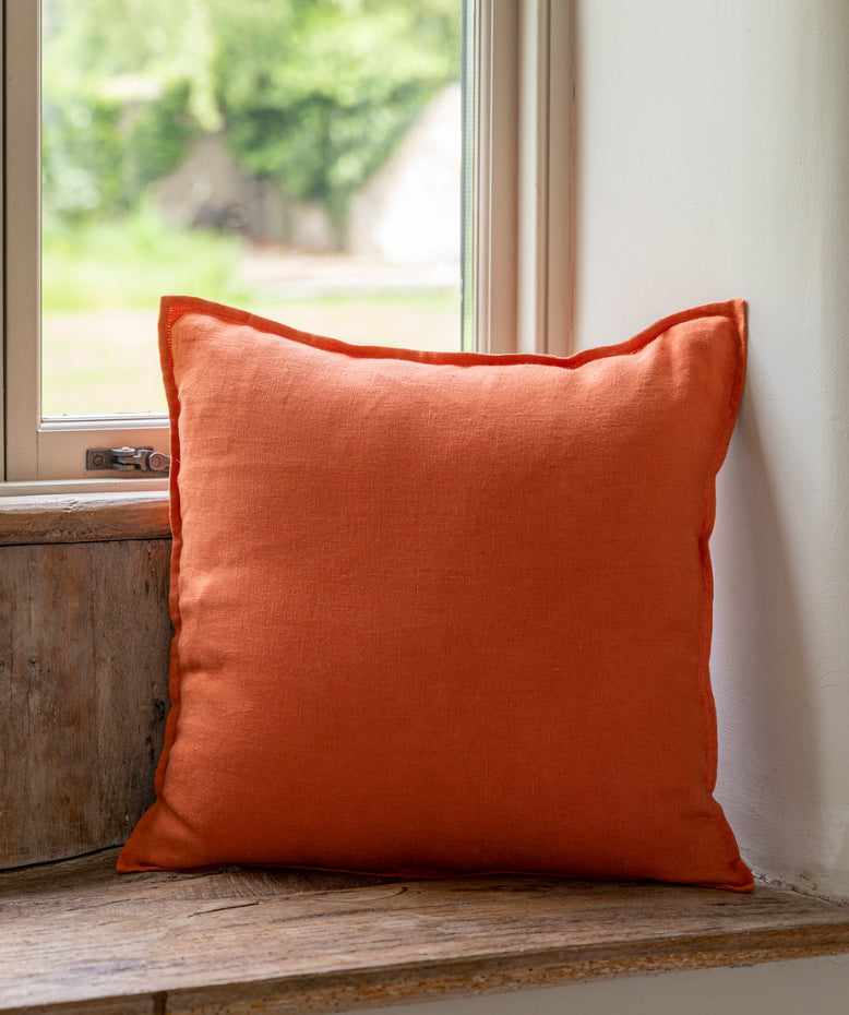 Garden Trading - Eshott Linen Cushion Cover 45cm x 45cm Pumpkin