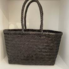 Load image into Gallery viewer, Woven Leather Bag - Dark Grey
