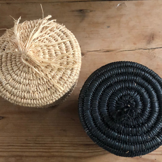 Raffia Storage Pot with tassel