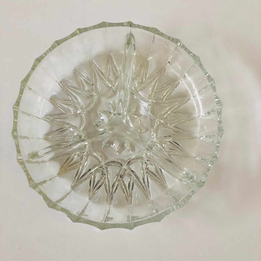 Vintage Cut Glass Snack / Dip Dish