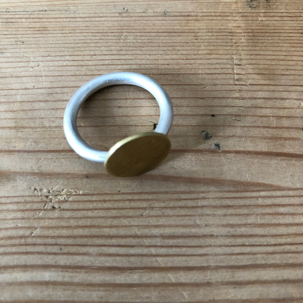 ROAKE STUDIO - Brass Disc And Silver Ring