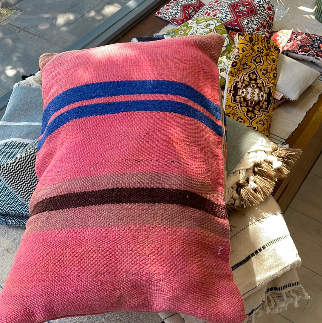 MAROC VINTAGE TEXTILES Stripe Rectangular Cushion