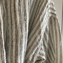 Load image into Gallery viewer, White &amp; Black Stripe Linen Robe
