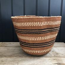 Load image into Gallery viewer, BASKET ROOM - Black and Brown Stripe Sisal Basket
