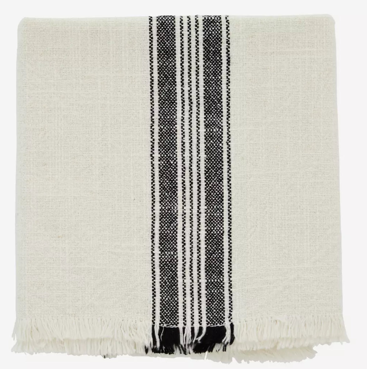 Madam Stoltz kitchen towel Striped Off White Black