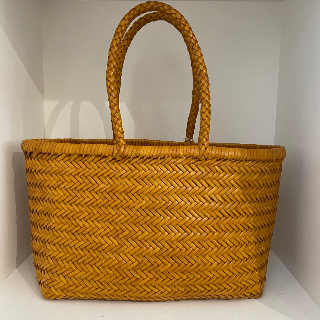 Woven leather Bag - Yellow