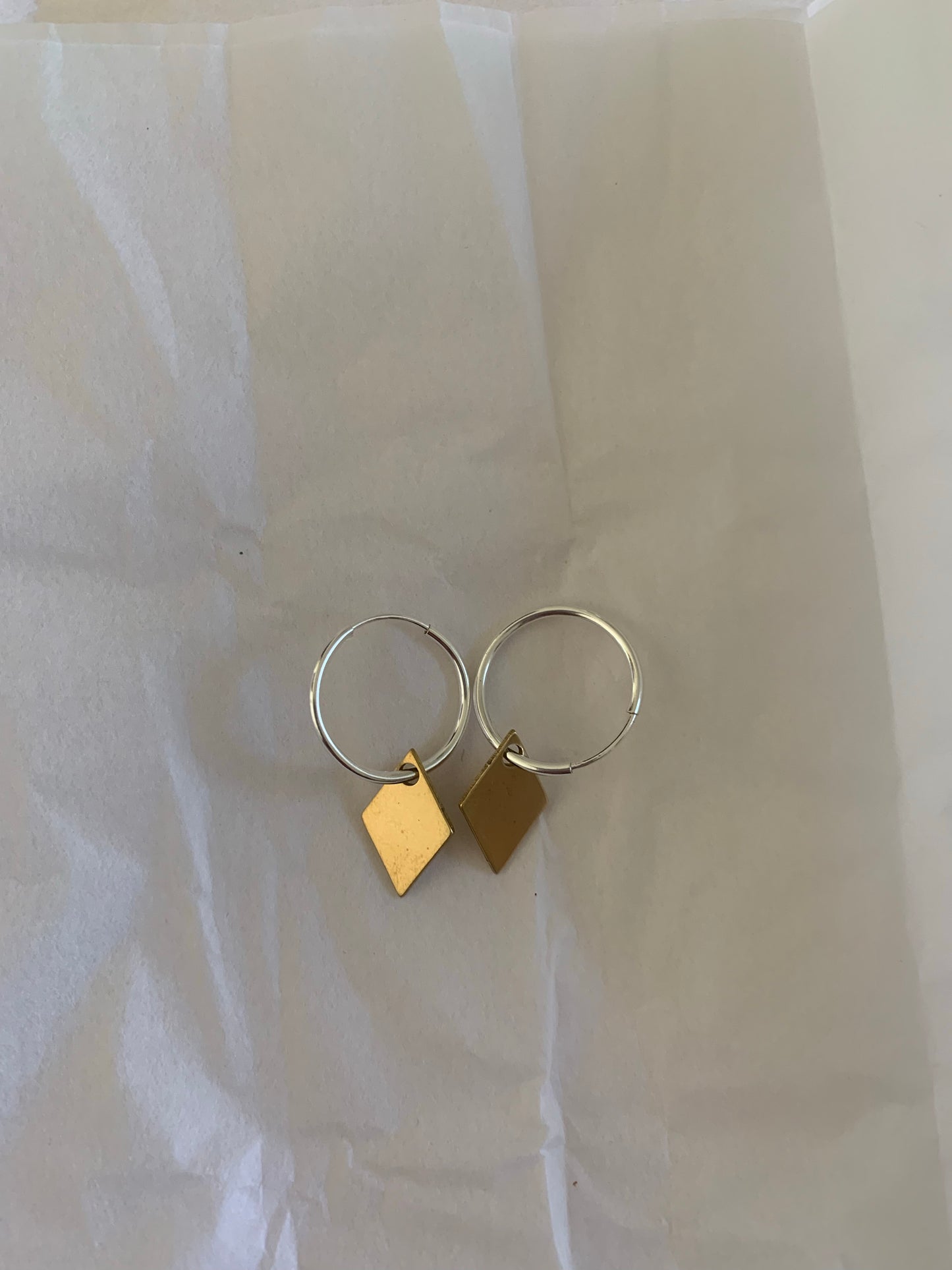 ROAKE STUDIO - diamond brass silver earrings