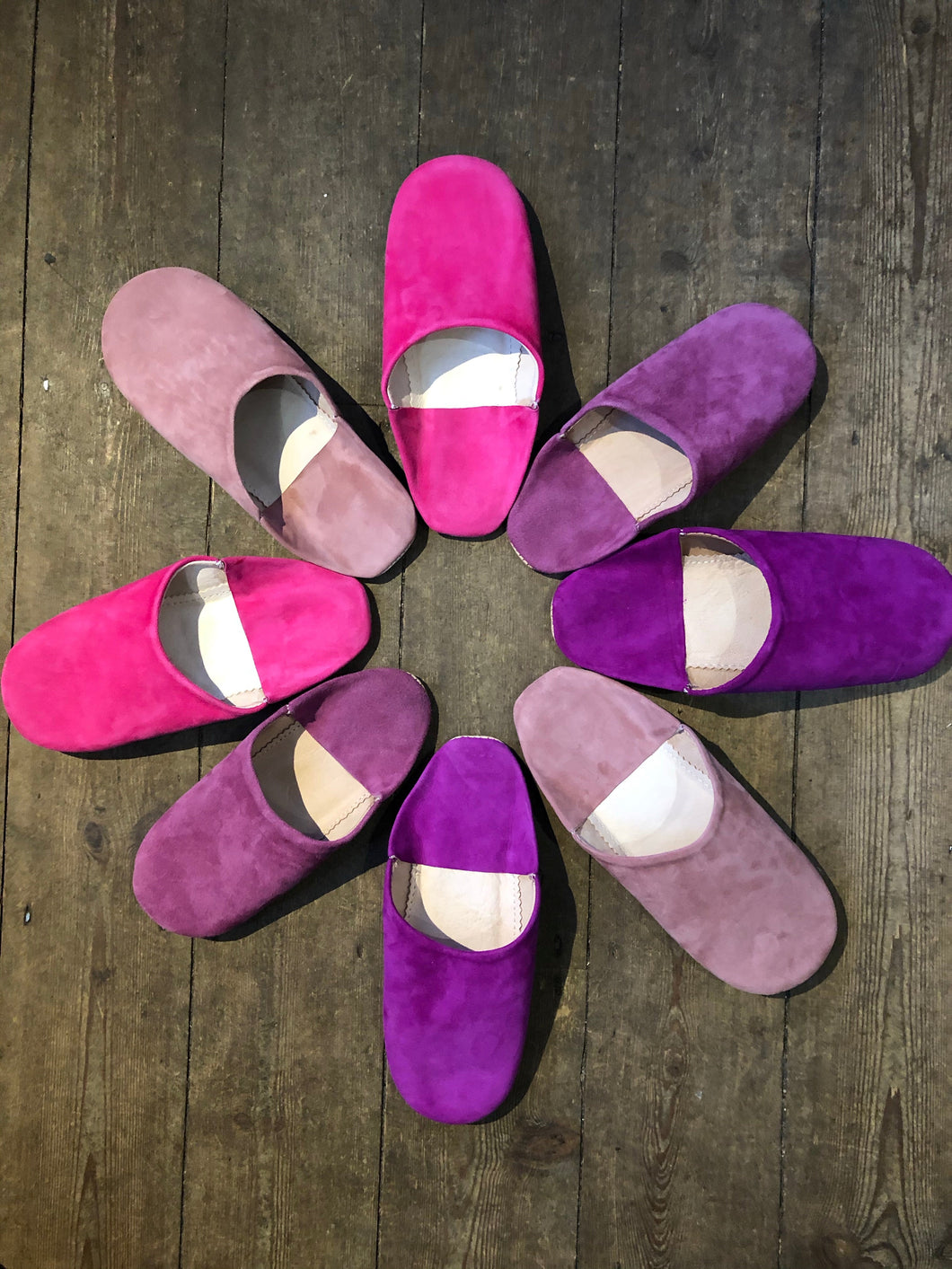 Maroc Suede Slippers - Pinks