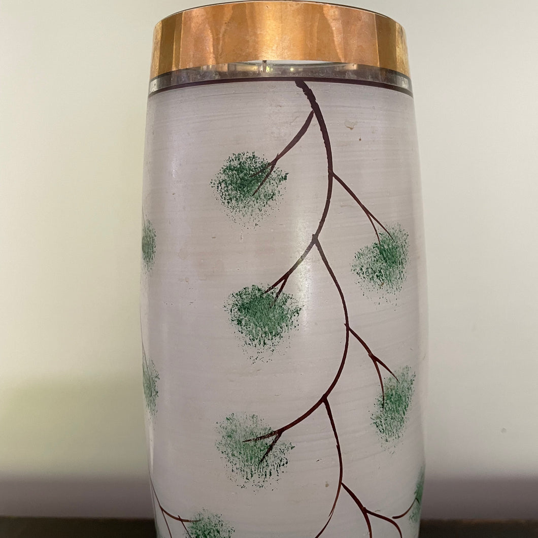 Flick Vintage 1950s oriental Chinese Japanese blossom design vase