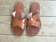 Load image into Gallery viewer, MAROC LEATHER Sandals Cross Strap
