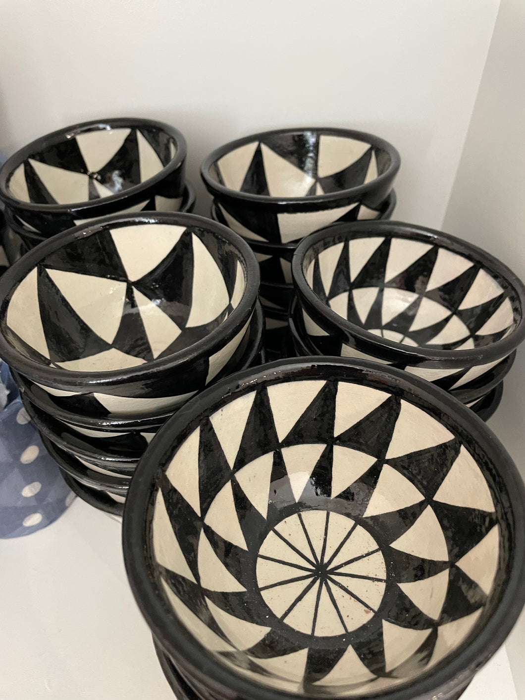 Maroc Ceramics - Fes Black & White Bowls