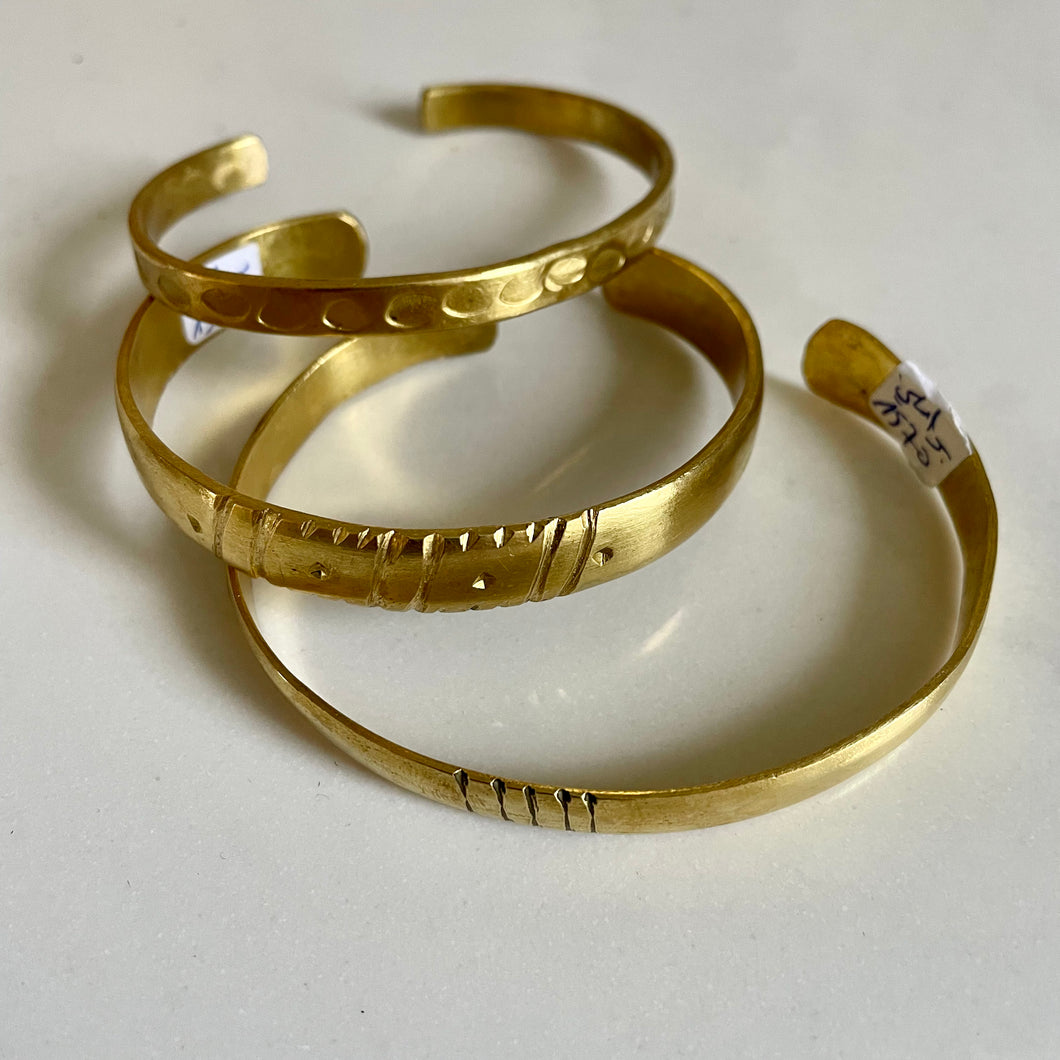 Maroc jewellery Chunky Open Brass Bangle